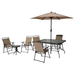 TDC USA INC Spring & Summer 9 Piece Sling Patio Set
