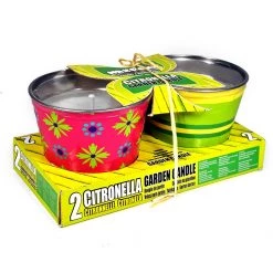 TDC USA INC 2 Citronella Garden Candles In Metal Buckets Spring & Summer