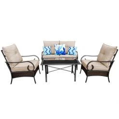 TDC USA INC 4 Piece Wicker Sofa Set Spring & Summer