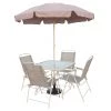 TDC USA INC Spring & Summer 6 Piece Sling Patio Set (cream)