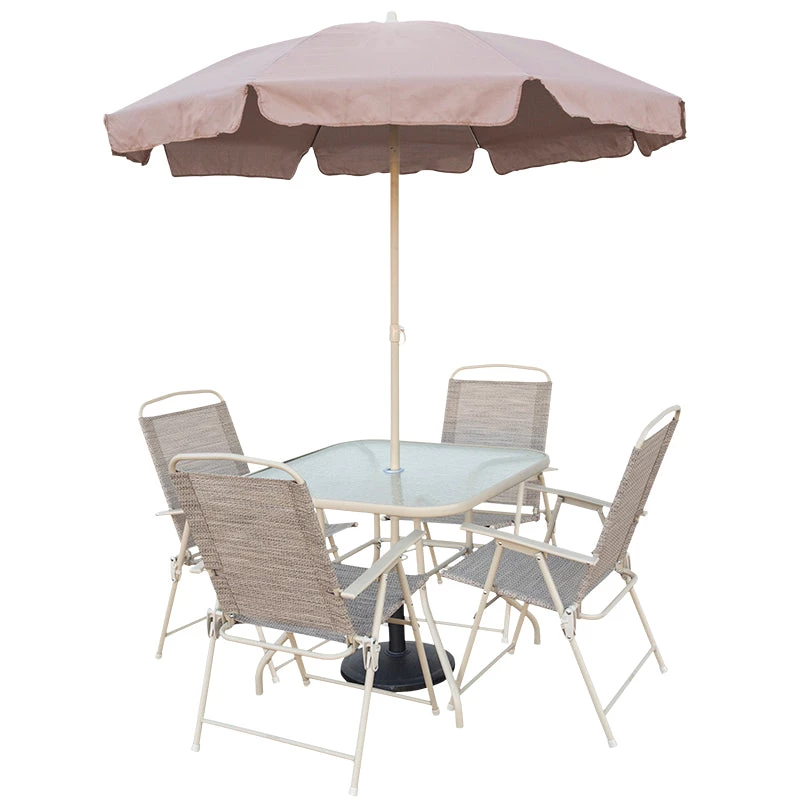 TDC USA INC Spring & Summer 6 Piece Sling Patio Set (cream) 3 TDC USA INC Spring & Summer 6 Piece Sling Patio Set (cream)