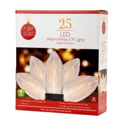 TDC USA INC 25 Count Clear C9 LED Lights Holidays