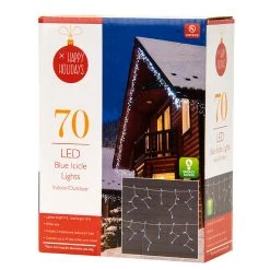TDC USA INC Holidays 70 Count LED Blue Icicle Lights