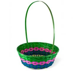 TDC USA INC Holidays Round Bamboo Easter Basket