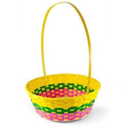TDC USA INC Holidays Round Bamboo Easter Basket