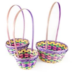TDC USA INC Holidays Round Bamboo Easter Basket