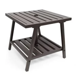 TDC USA INC Slat Umbrella Side Table Spring & Summer