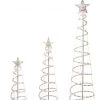 TDC USA INC Clear-lights Spiral Trees With Stars (set Of 3) Holidays